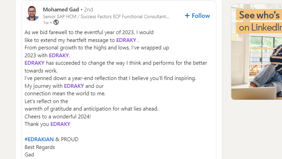 3rd MOHAMED GAD - Most Inspiring CAPTION